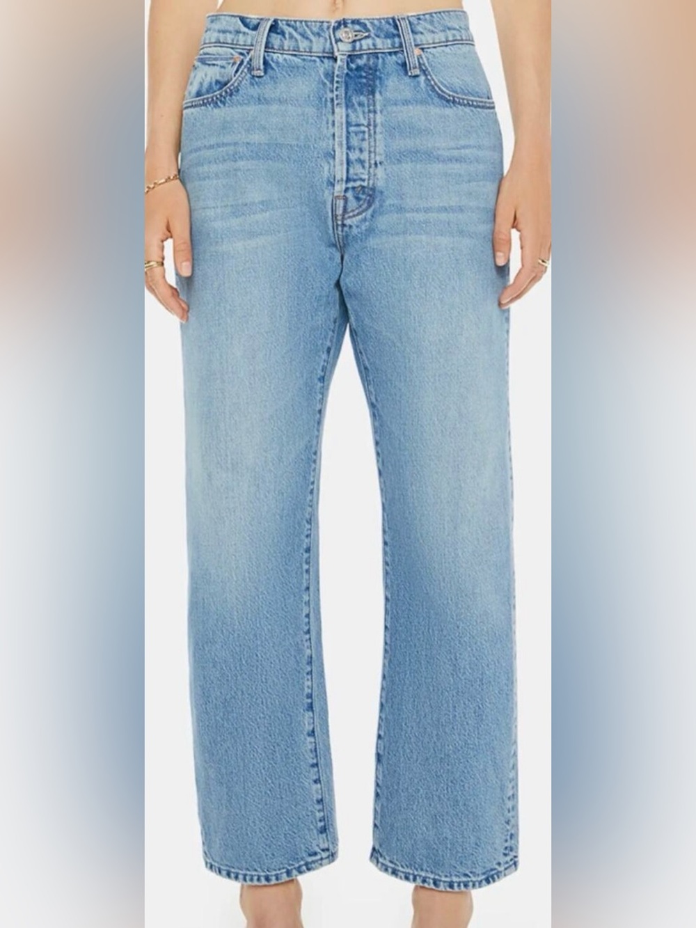 Mother Jeans Ditcher Crop High Rise Relaxed 100% Cotton Leg Leap of Faith 27
